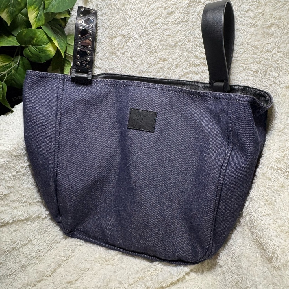 Giuseppe Zanotti Black Leather Patch Denim bag